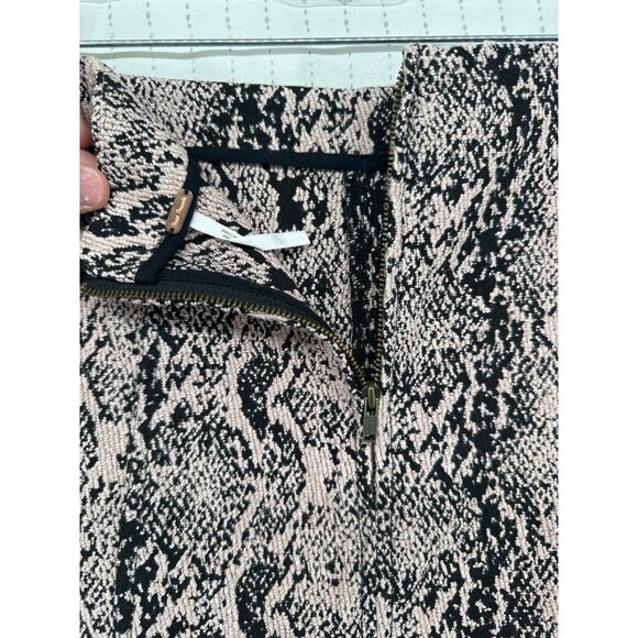 Free People Mini Skirt Sz 0 Beige/Black Snakeskin Ponte Knit Modern NatureCore - Picture 3 of 8
